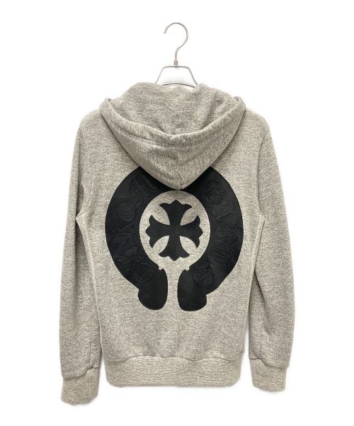CHROME HEARTS（クロムハーツ）CHROME HEARTS (クロムハーツ) バックホースシューレザーパッチ ジップパーカー グレー サイズ:Sの古着・服飾アイテム