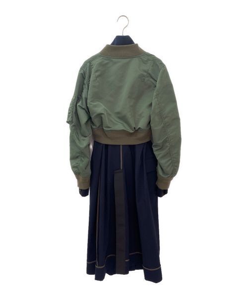 sacai（サカイ）sacai (サカイ) MA-1ドッキングコート オリーブ×ネイビー サイズ:2の古着・服飾アイテム