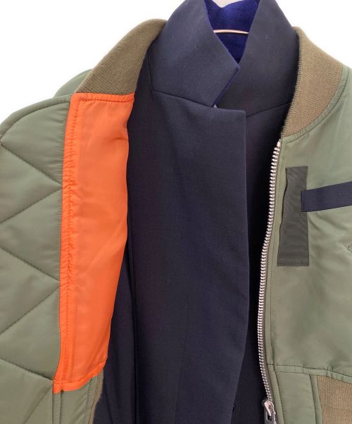 sacai（サカイ）sacai (サカイ) MA-1ドッキングコート オリーブ×ネイビー サイズ:2の古着・服飾アイテム
