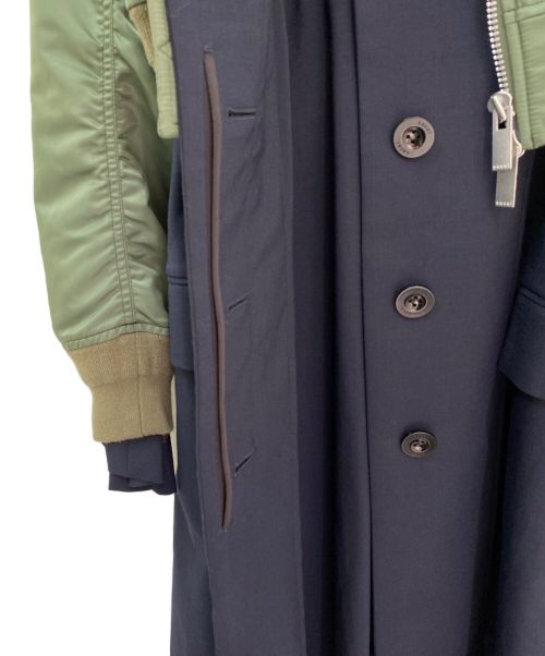 sacai（サカイ）sacai (サカイ) MA-1ドッキングコート オリーブ×ネイビー サイズ:2の古着・服飾アイテム