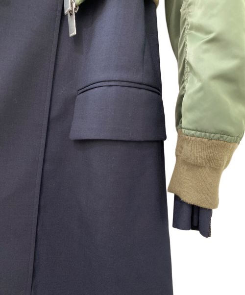 sacai（サカイ）sacai (サカイ) MA-1ドッキングコート オリーブ×ネイビー サイズ:2の古着・服飾アイテム