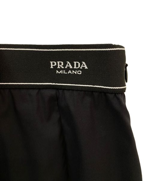 PRADA（プラダ）PRADA (プラダ) ロゴバンドスカート ブラック サイズ:42の古着・服飾アイテム