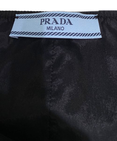 PRADA（プラダ）PRADA (プラダ) ロゴバンドスカート ブラック サイズ:42の古着・服飾アイテム