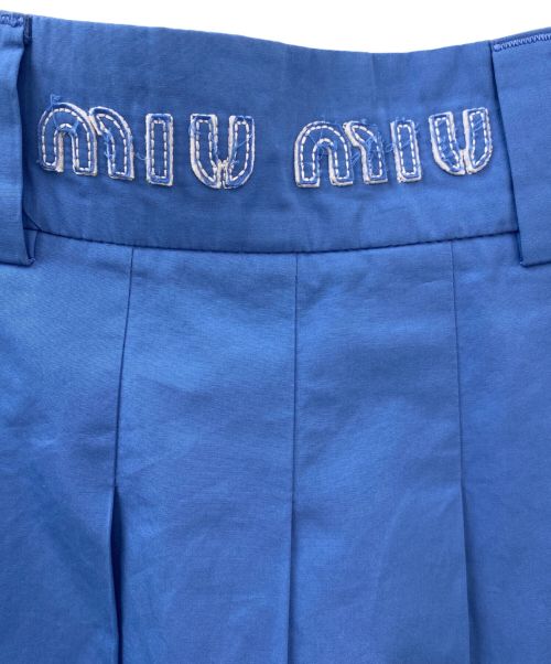 MIU MIU（ミュウミュウ）MIU MIU (ミュウミュウ) チノプリーツスカート ブルー サイズ:38の古着・服飾アイテム