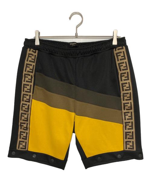 FENDI（フェンディ）FENDI (フェンディ) FFロゴトラックパンツ イエロー×ブラック サイズ:Mの古着・服飾アイテム