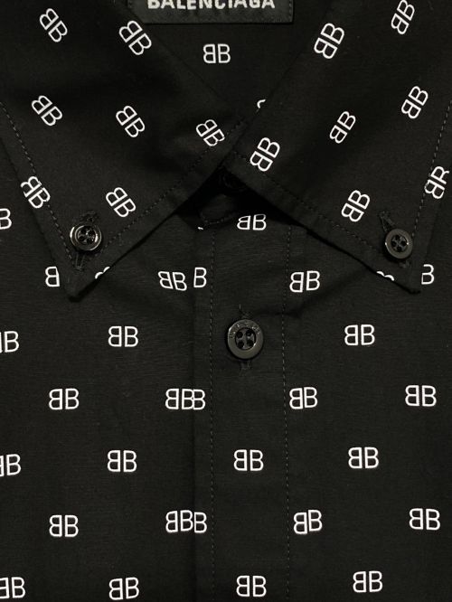 BALENCIAGA（バレンシアガ）BALENCIAGA (バレンシアガ) BBリピートロゴシャツ ブラック サイズ:37の古着・服飾アイテム