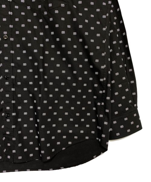 BALENCIAGA（バレンシアガ）BALENCIAGA (バレンシアガ) BBリピートロゴシャツ ブラック サイズ:37の古着・服飾アイテム