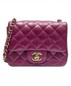 CHANELシャネル）の古着「ミニマトラッセチェーンショルダーバッグ」｜ワインレッド×ゴールド金具