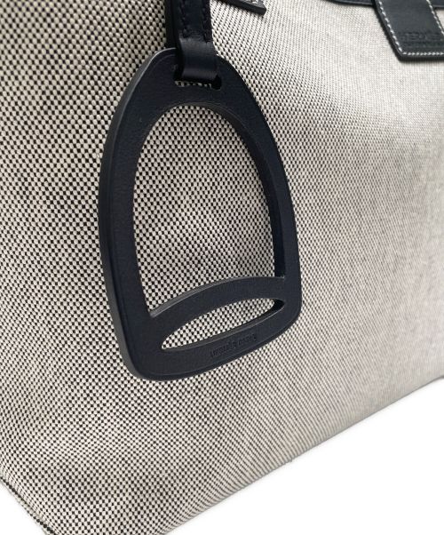 HERMES（エルメス）HERMES (エルメス) スティープル25 ブラック×ナチュラル サイズ:25の古着・服飾アイテム