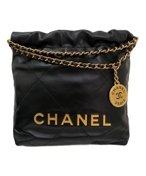 CHANEL（シャネル）CHANEL (シャネル) CHANEL 22 LINE MINI マトラッセ チェーンショルダーバッグ ブラック サイズ:mini/ミニの古着・服飾アイテム