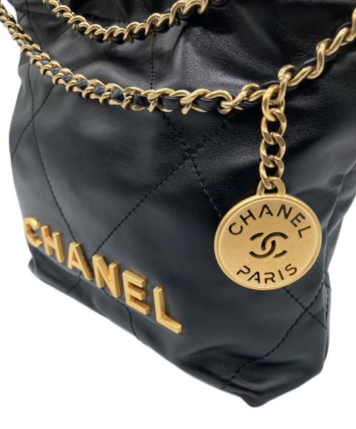 CHANEL（シャネル）CHANEL (シャネル) CHANEL 22 LINE MINI マトラッセ チェーンショルダーバッグ ブラック サイズ:mini/ミニの古着・服飾アイテム