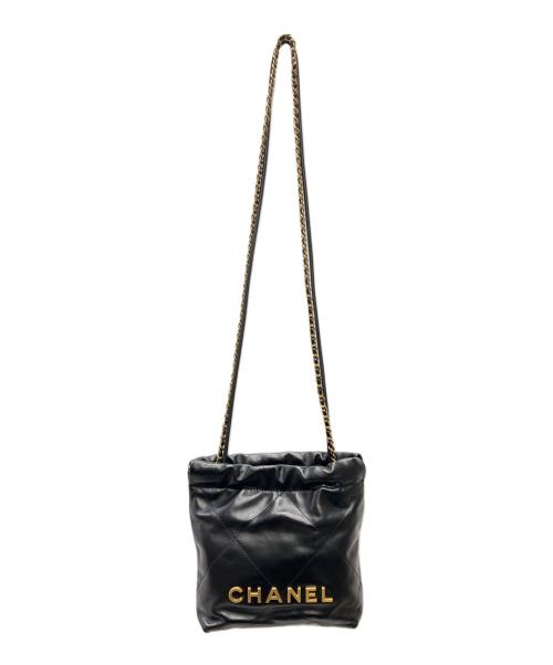 CHANEL（シャネル）CHANEL (シャネル) CHANEL 22 LINE MINI マトラッセ チェーンショルダーバッグ ブラック サイズ:mini/ミニの古着・服飾アイテム