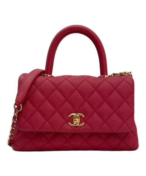 CHANEL（シャネル）CHANEL (シャネル) ココハンドルチェーンショルダーバッグ ピンクの古着・服飾アイテム