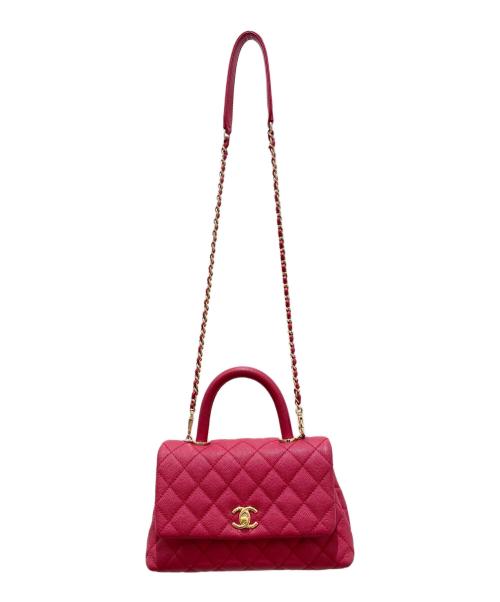 CHANEL（シャネル）CHANEL (シャネル) ココハンドルチェーンショルダーバッグ ピンクの古着・服飾アイテム