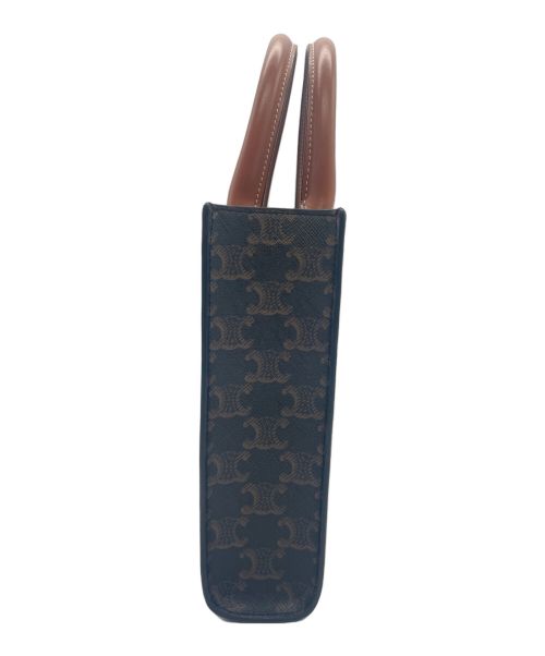 CELINE（セリーヌ）CELINE (セリーヌ) ミニ バーティカル トリオンフ キャンバス CELINE カバ ブラウン サイズ:mini/ミニの古着・服飾アイテム