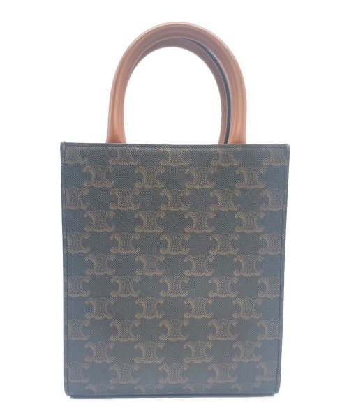 CELINE（セリーヌ）CELINE (セリーヌ) ミニ バーティカル トリオンフ キャンバス CELINE カバ ブラウン サイズ:mini/ミニの古着・服飾アイテム