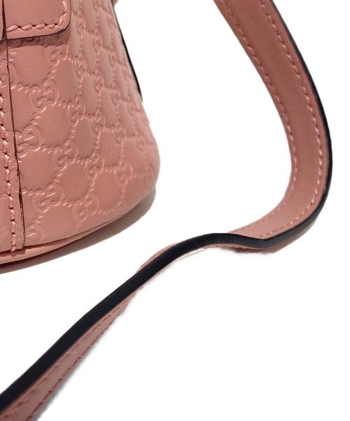 GUCCI（グッチ）GUCCI (グッチ) マイクログッチシマ2WAYショルダーバッグ ピンクの古着・服飾アイテム