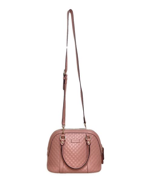 GUCCI（グッチ）GUCCI (グッチ) マイクログッチシマ2WAYショルダーバッグ ピンクの古着・服飾アイテム