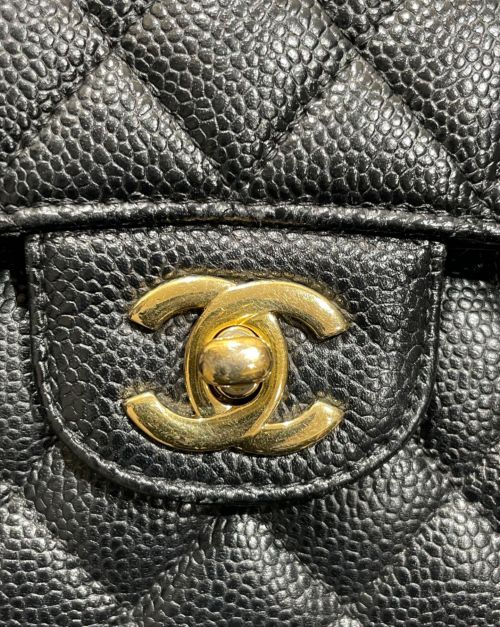 CHANEL（シャネル）CHANEL (シャネル) マトラッセ25/キャビアスキン ブラック×ゴールド サイズ:25の古着・服飾アイテム