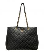 CHANELシャネル）の古着「マトラッセ チェーントートバッグ」｜ブラック