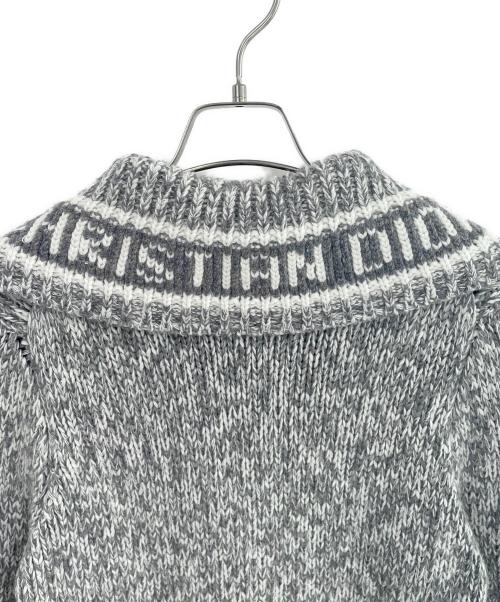 Christian Dior（クリスチャン ディオール）Christian Dior (クリスチャン ディオール) ネックロゴニットカーディガン グレー サイズ:36の古着・服飾アイテム