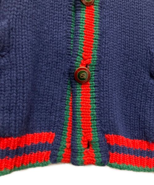 GUCCI（グッチ）GUCCI (グッチ) オーバーサイズ ケーブルニット カーディガン ネイビー サイズ:Sの古着・服飾アイテム