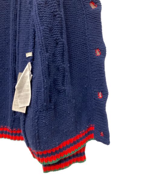 GUCCI（グッチ）GUCCI (グッチ) オーバーサイズ ケーブルニット カーディガン ネイビー サイズ:Sの古着・服飾アイテム