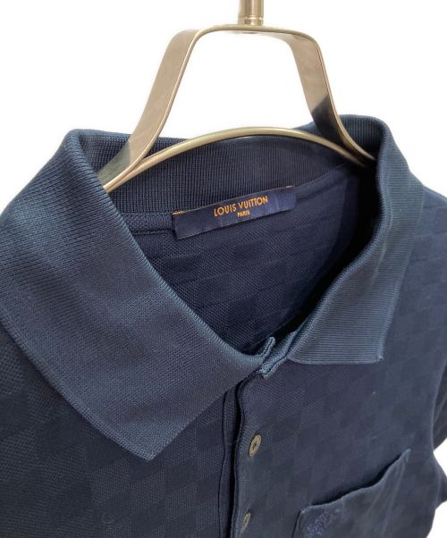 LOUIS VUITTON（ルイ ヴィトン）LOUIS VUITTON (ルイ ヴィトン) ダミエ ポロシャツ ネイビー サイズ:Sの古着・服飾アイテム