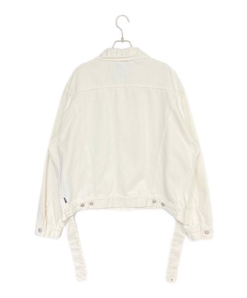 BALENCIAGA（バレンシアガ）BALENCIAGA (バレンシアガ) カットウエストバンドデニムジャケット ホワイト サイズ:40の古着・服飾アイテム