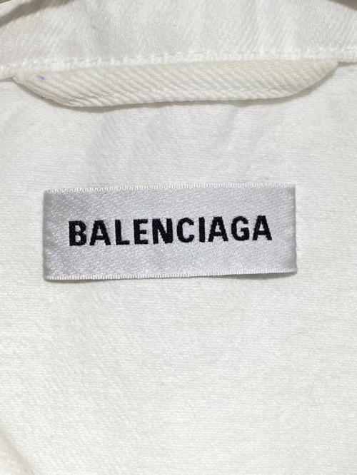 BALENCIAGA（バレンシアガ）BALENCIAGA (バレンシアガ) カットウエストバンドデニムジャケット ホワイト サイズ:40の古着・服飾アイテム
