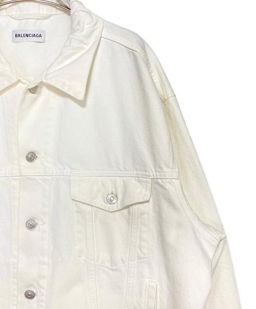 BALENCIAGA（バレンシアガ）BALENCIAGA (バレンシアガ) カットウエストバンドデニムジャケット ホワイト サイズ:40の古着・服飾アイテム