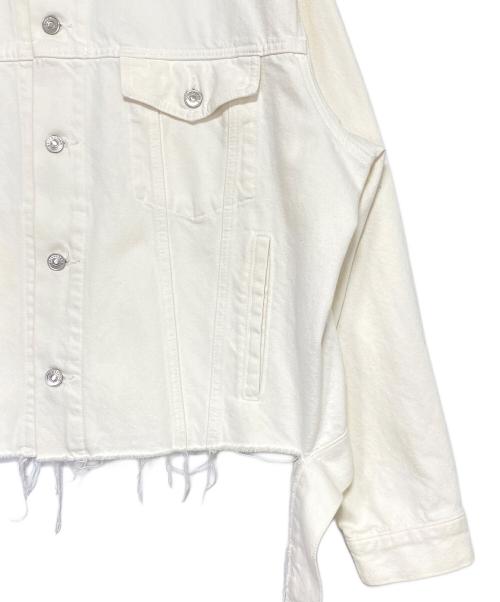 BALENCIAGA（バレンシアガ）BALENCIAGA (バレンシアガ) カットウエストバンドデニムジャケット ホワイト サイズ:40の古着・服飾アイテム