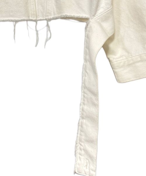 BALENCIAGA（バレンシアガ）BALENCIAGA (バレンシアガ) カットウエストバンドデニムジャケット ホワイト サイズ:40の古着・服飾アイテム