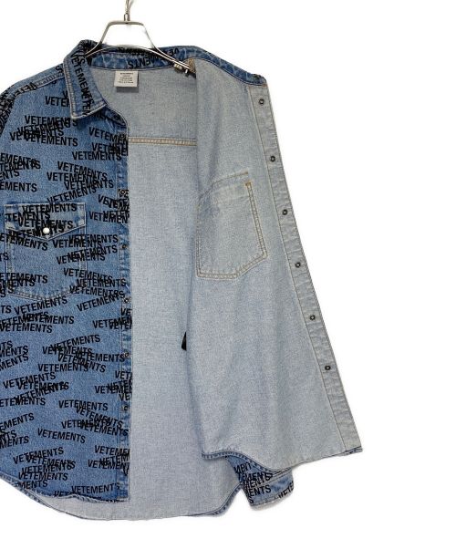 VETEMENTS（ヴェトモン）VETEMENTS (ヴェトモン) スタンプロゴデニムシャツジャケット サイズ:XSの古着・服飾アイテム
