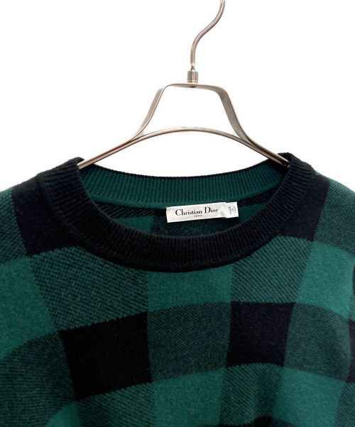 Christian Dior（クリスチャン ディオール）Christian Dior (クリスチャン ディオール) ジャディオールニット グリーン×ブラック サイズ:38の古着・服飾アイテム