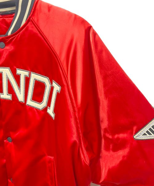 FENDI（フェンディ）FENDI (フェンディ) ロゴサテンボンバージャケット レッド サイズ:46の古着・服飾アイテム