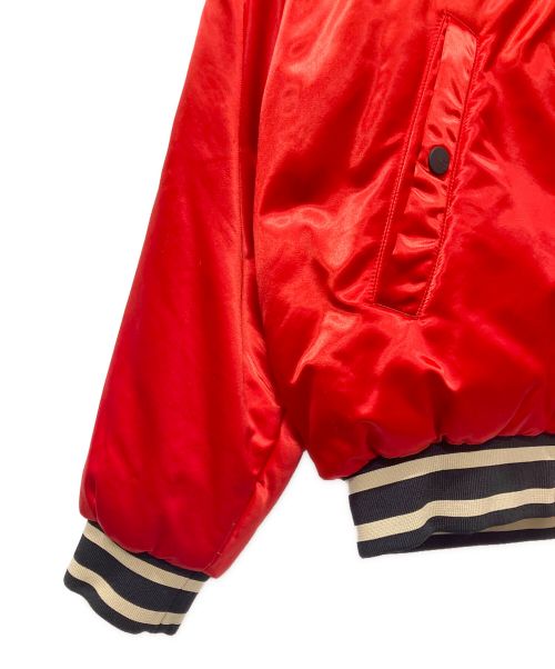 FENDI（フェンディ）FENDI (フェンディ) ロゴサテンボンバージャケット レッド サイズ:46の古着・服飾アイテム