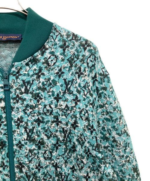 LOUIS VUITTON（ルイ ヴィトン）LOUIS VUITTON (ルイ ヴィトン) グラフィック コットン ニット ブルゾン グリーン サイズ:Mの古着・服飾アイテム