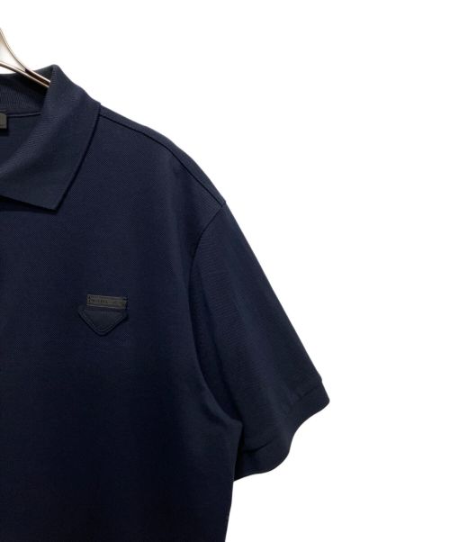 PRADA（プラダ）PRADA (プラダ) エンブレムロゴポロシャツ ネイビー サイズ:Lの古着・服飾アイテム