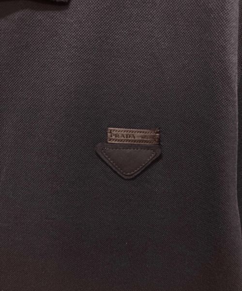PRADA（プラダ）PRADA (プラダ) エンブレムロゴポロシャツ ネイビー サイズ:Lの古着・服飾アイテム