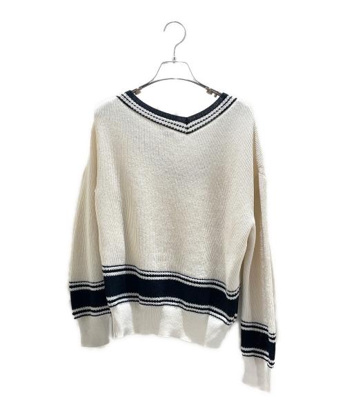 CHANEL（シャネル）CHANEL (シャネル) シルク混チルデンニット アイボリー×ブラック サイズ:34の古着・服飾アイテム