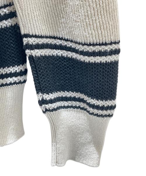CHANEL（シャネル）CHANEL (シャネル) シルク混チルデンニット アイボリー×ブラック サイズ:34の古着・服飾アイテム