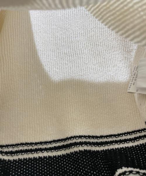 CHANEL（シャネル）CHANEL (シャネル) シルク混チルデンニット アイボリー×ブラック サイズ:34の古着・服飾アイテム