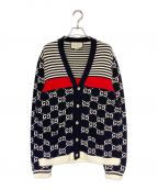 GUCCIグッチ）の古着「GGストライプカーディガン」｜ネイビー
