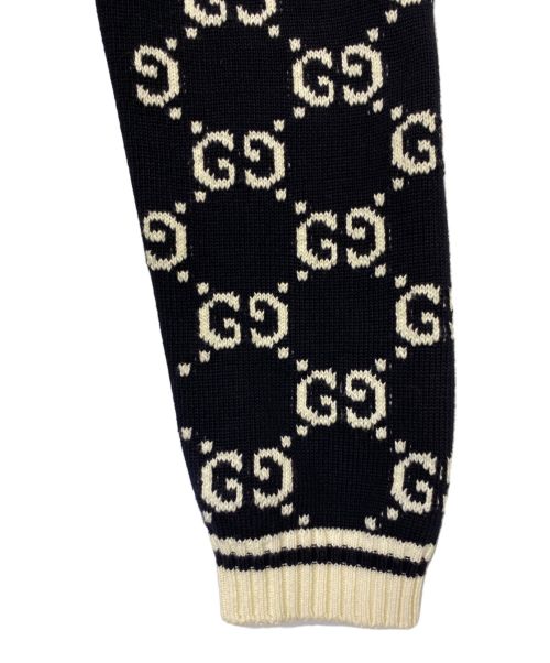 GUCCI（グッチ）GUCCI (グッチ) GGストライプカーディガン ネイビー サイズ:Lの古着・服飾アイテム
