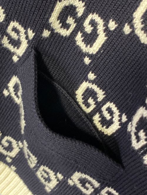 GUCCI（グッチ）GUCCI (グッチ) GGストライプカーディガン ネイビー サイズ:Lの古着・服飾アイテム