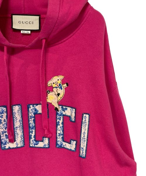 GUCCI（グッチ）GUCCI (グッチ) パーカー ピンク サイズ:Lの古着・服飾アイテム