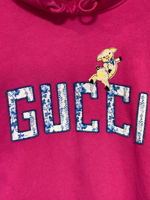 GUCCI（グッチ）GUCCI (グッチ) パーカー ピンク サイズ:Lの古着・服飾アイテム
