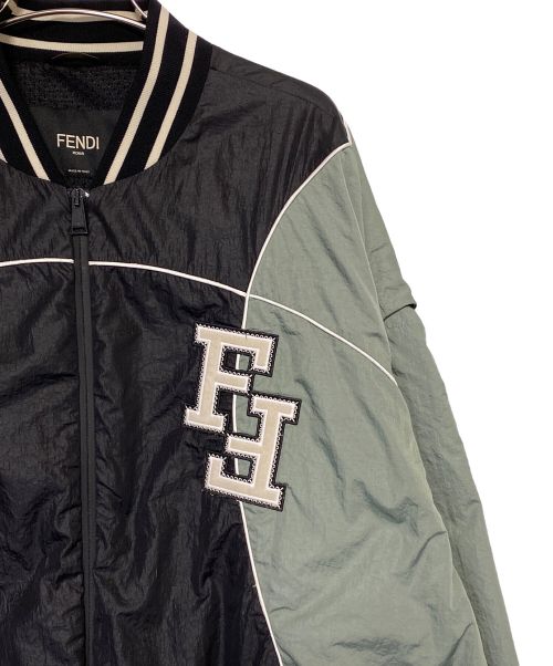 FENDI（フェンディ）FENDI (フェンディ) ナイロンジャケット ブラック×グリーン サイズ:50の古着・服飾アイテム