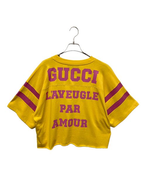 GUCCI（グッチ）GUCCI (グッチ) Gucci '1921' print cotton T-shirt イエロー サイズ:Sの古着・服飾アイテム